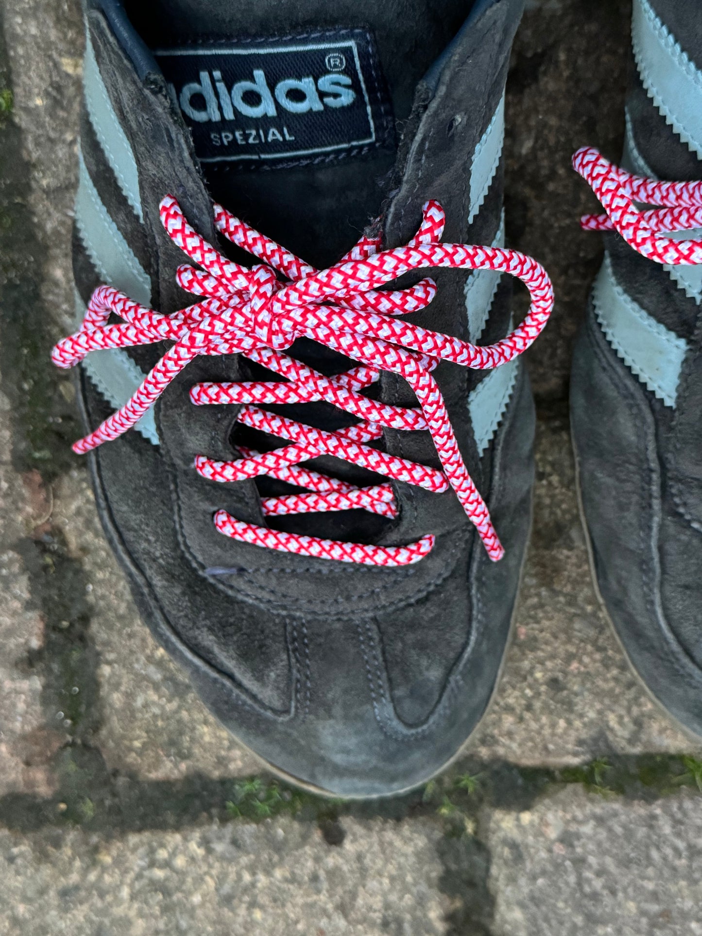 Red & White Honeycomb Laces - 120cm