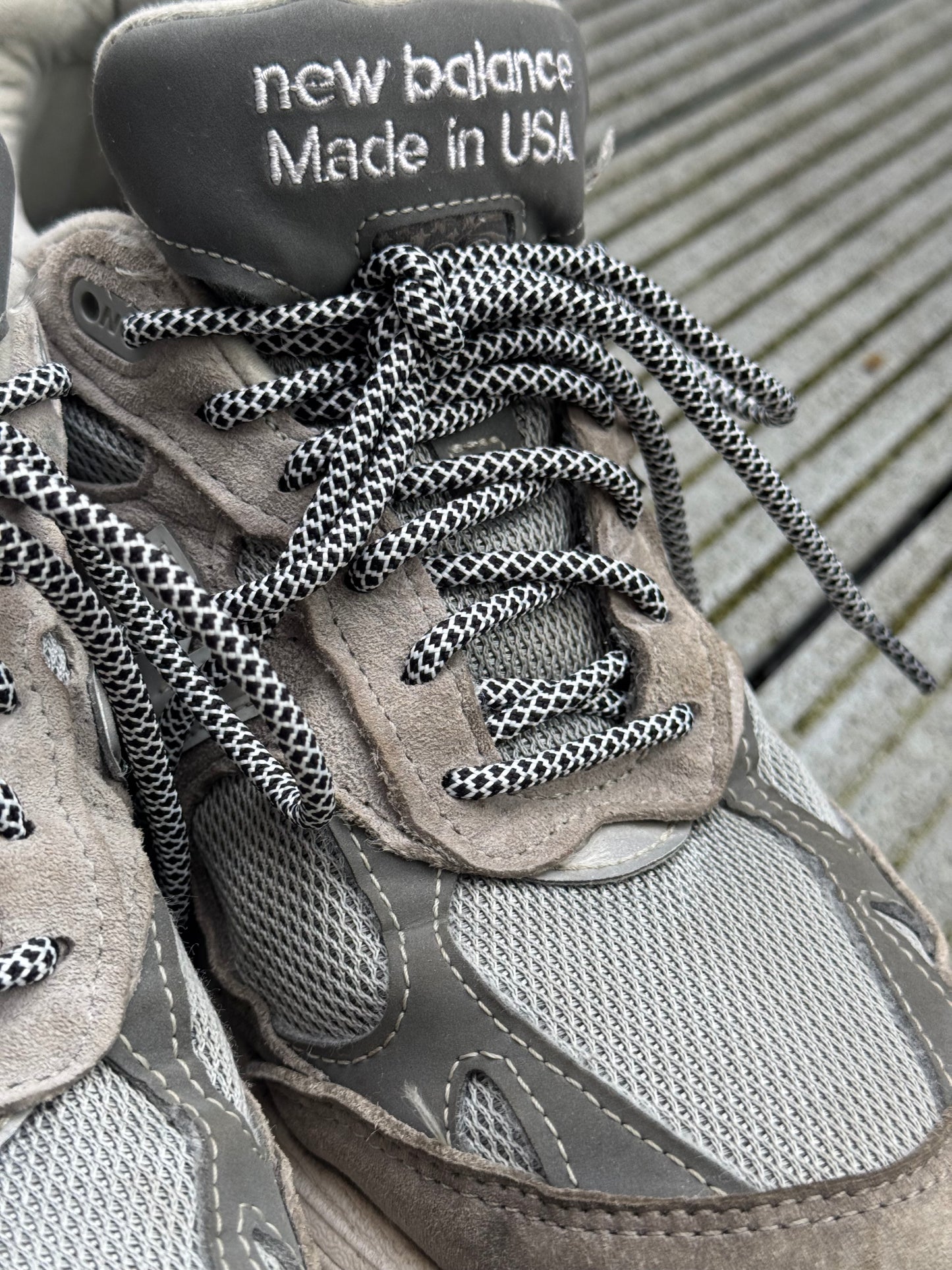 Black & White Honeycomb Laces - 120cm