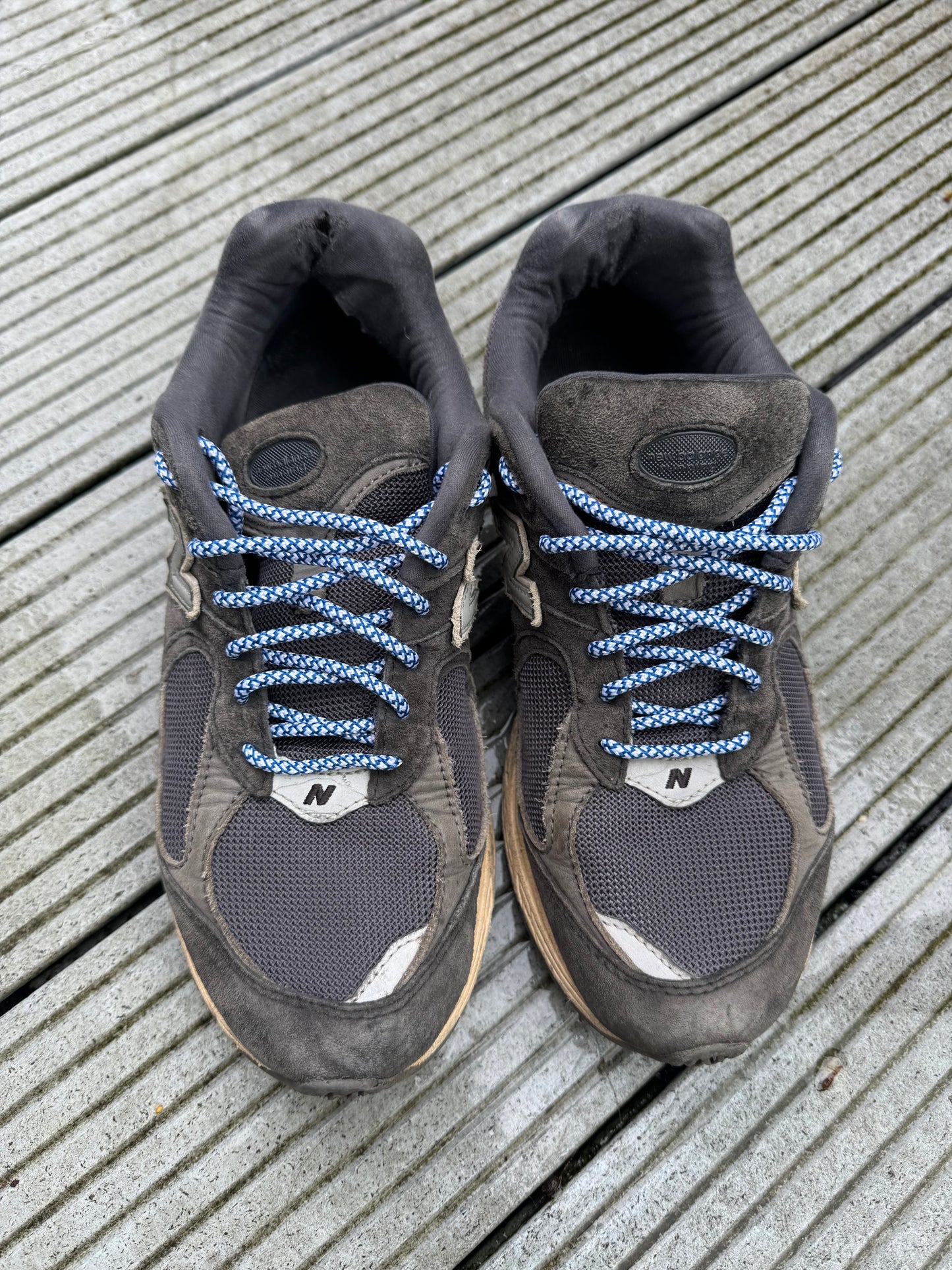 Cobalt & White Honeycomb Laces - 120cm